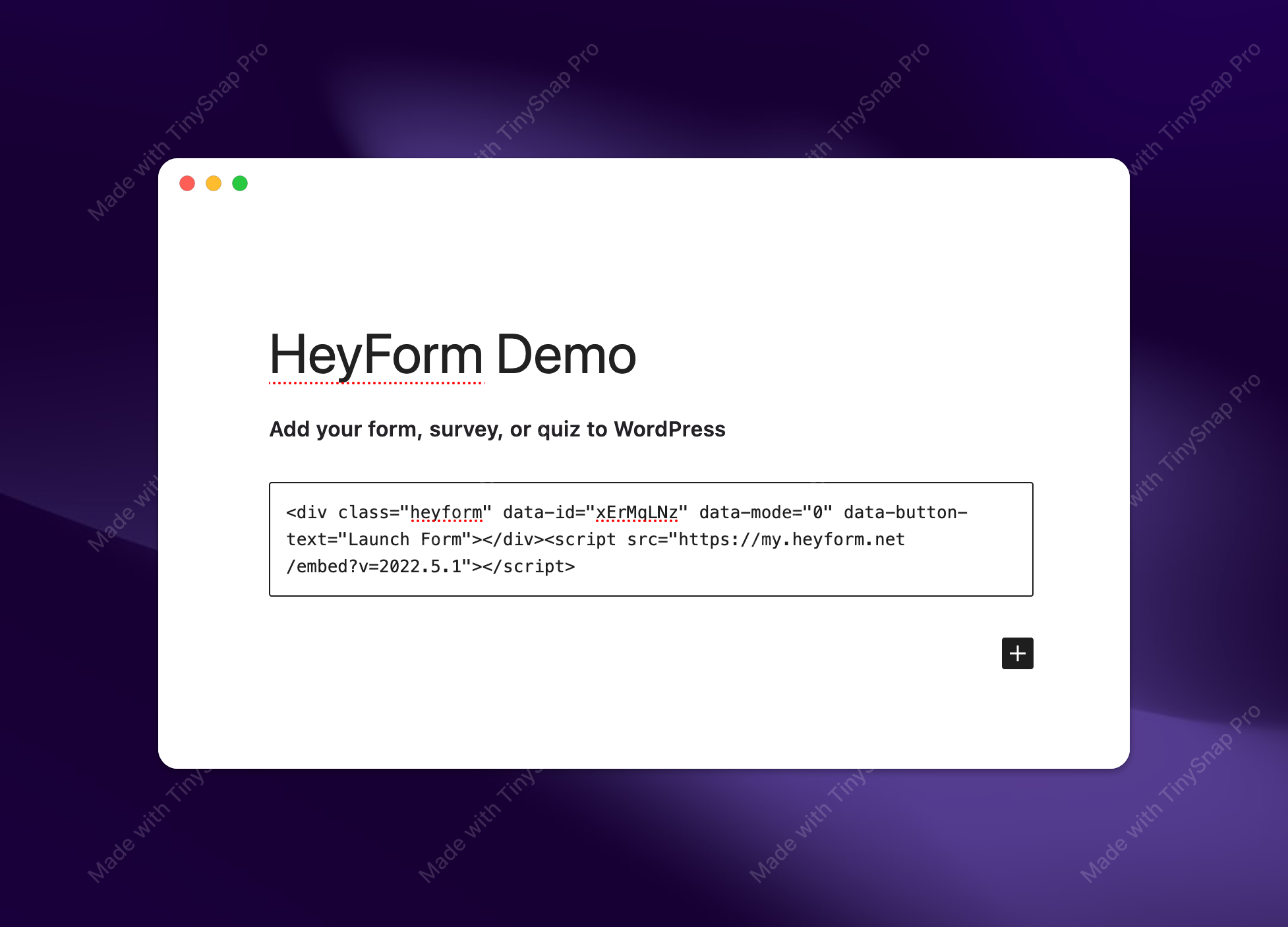 Embed HeyForm to WordPress